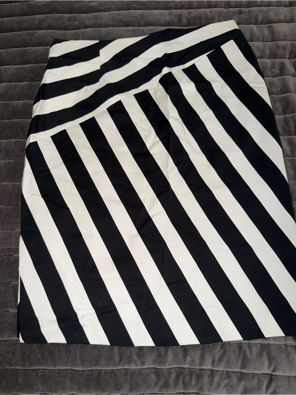 Banana Republic Black and White Diagonal-Stripe Pencil Skirt